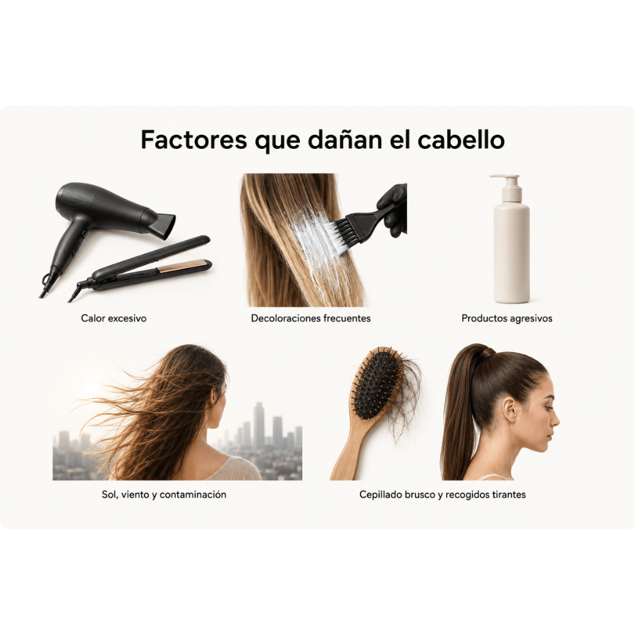 factores que perjudican al cabello